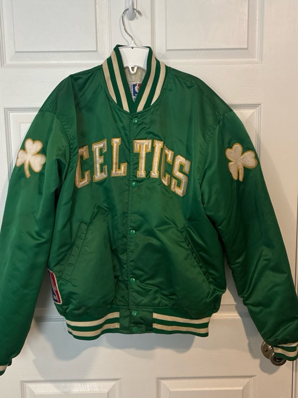 STARTER Green and Gold Celtics Satin Puffer Jacket